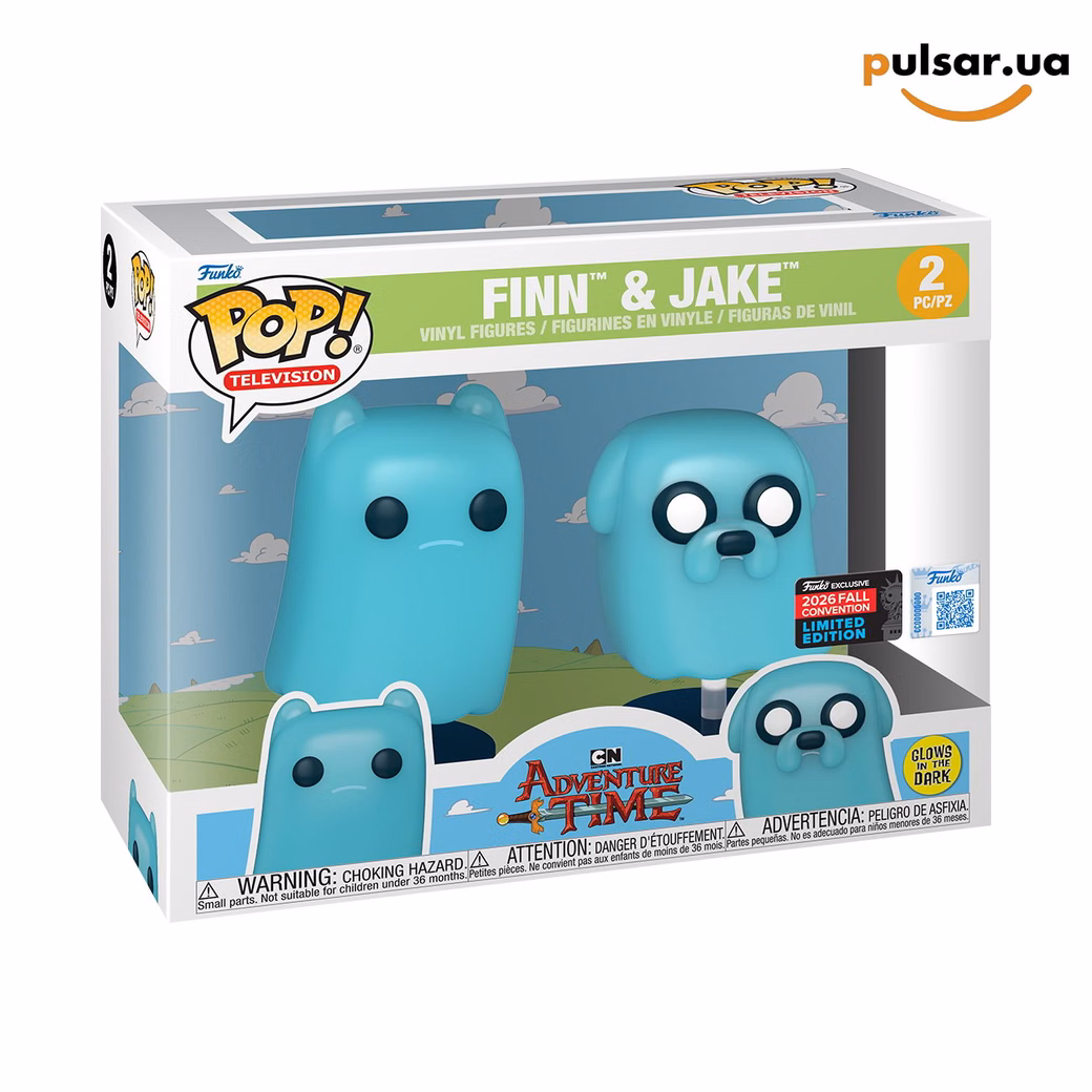 Вінілова фігурка «Funko POP! • New York Comic Con •• Adventure Time ◉ Finn & Jake (Glow) № --»