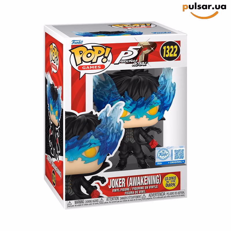 Виниловая фигурка  «Funko POP! • GameStop Exclusive • Persona ◉ Joker (Awakening) (Glow) № 1322»