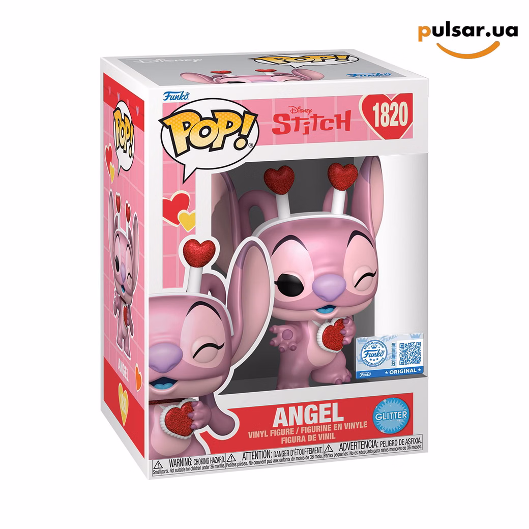 Вінілова фігурка  «Funko POP! • Funko exclusive • Lilo & Stitch ◉ Angel (Valentine) (Pearlescent) (Glitter) №1820»