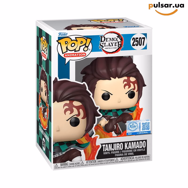 Виниловая фигурка  «Funko POP! • Terget Exclusive • Demon Slayer ◉ Tanjiro Kamado with Flaming Sword № 2507»
