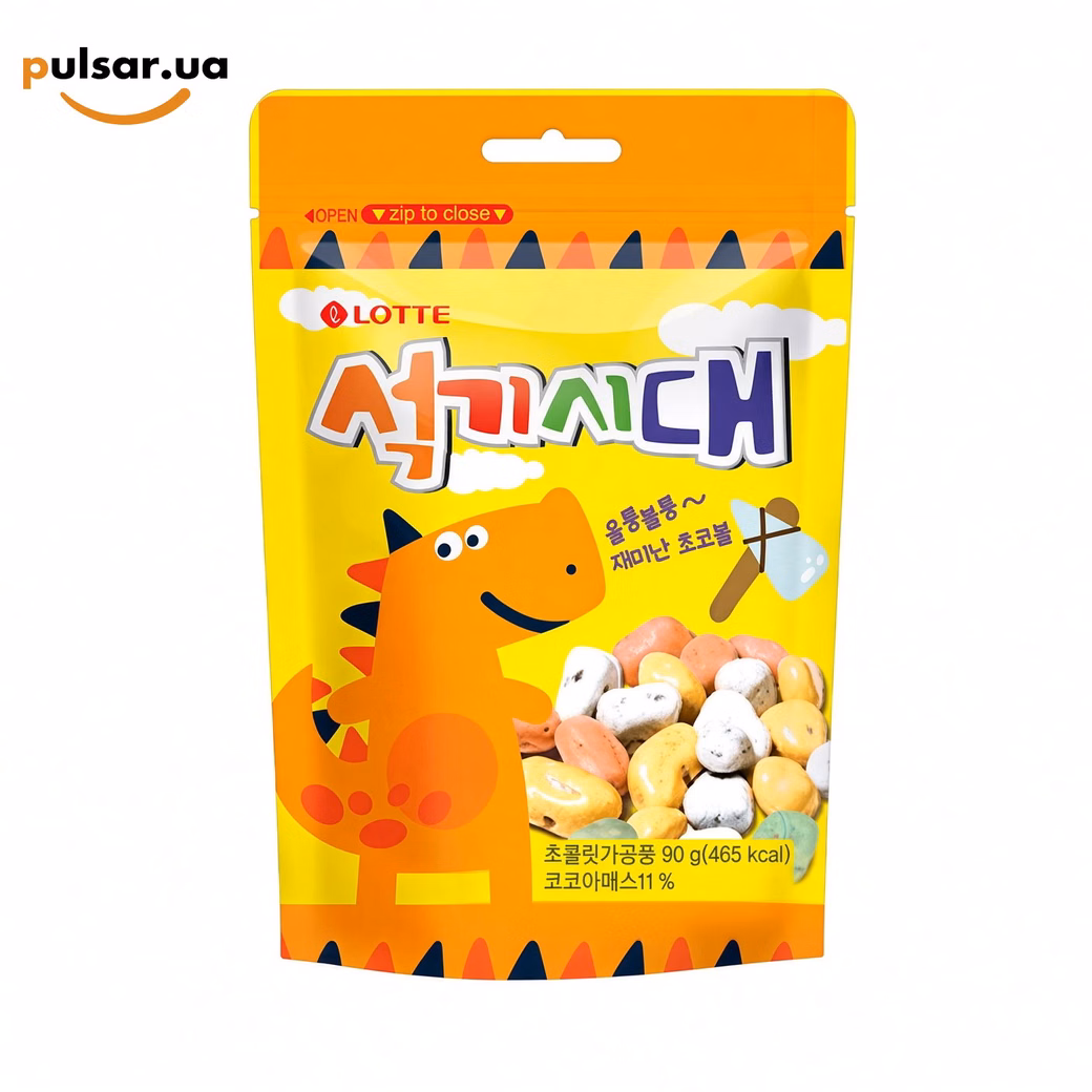 Цукерки «Lotte Stone Age Chocolate Ball 90 g»