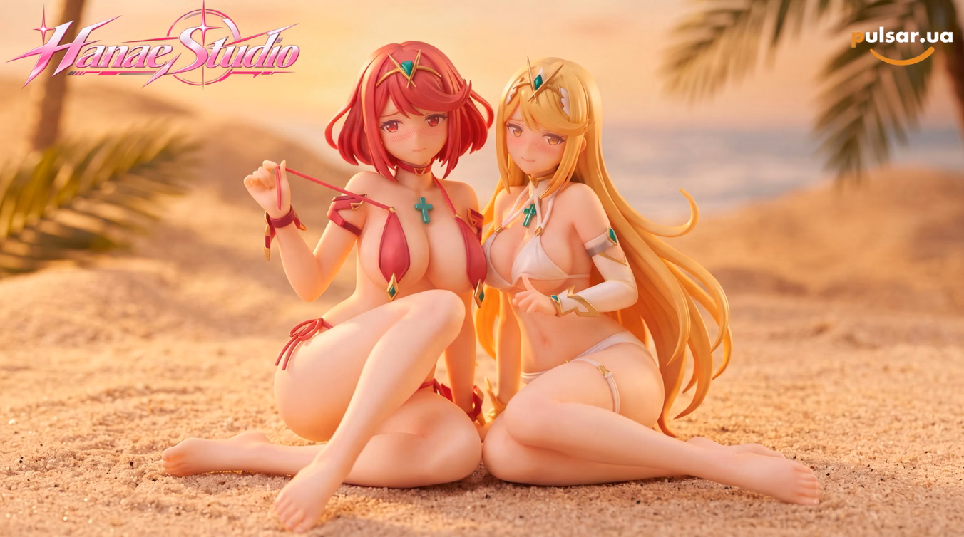 Оригінальна аніме фігурка «1/6 Scale Swimming Suit Mythra and Pyra-Xenoblade Chronicles 2-Hanae Studio», фото 6