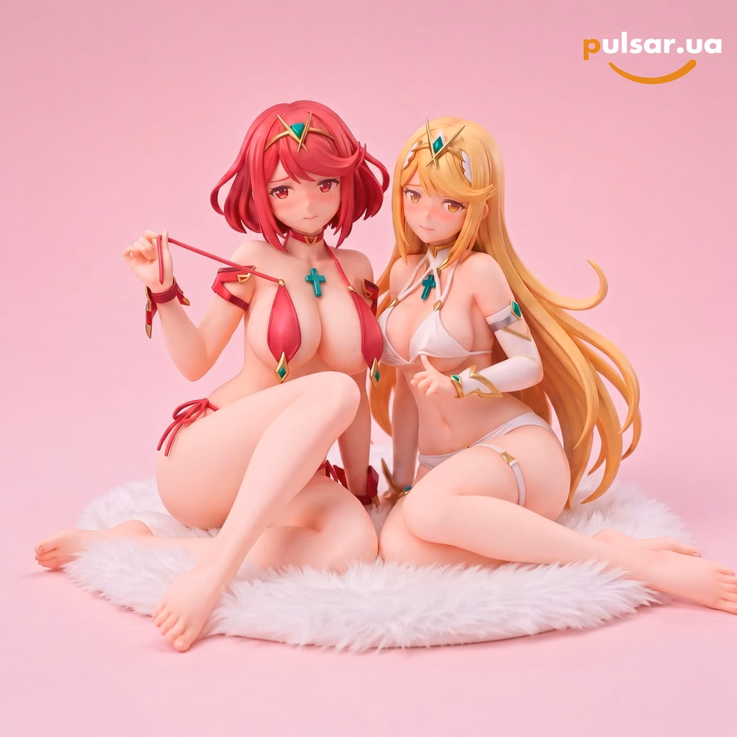 Оригінальна аніме фігурка «1/6 Scale Swimming Suit Mythra and Pyra-Xenoblade Chronicles 2-Hanae Studio»
