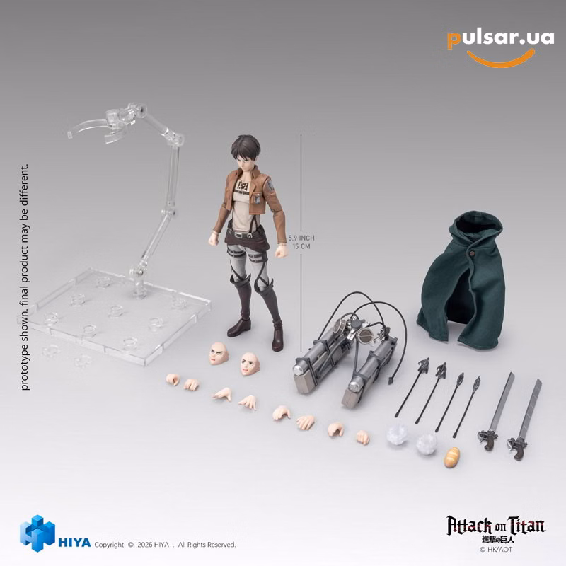 Оригінальна аніме фігурка «Attack on Titan 1/12 Action Figure Eren Yeager», фото 10