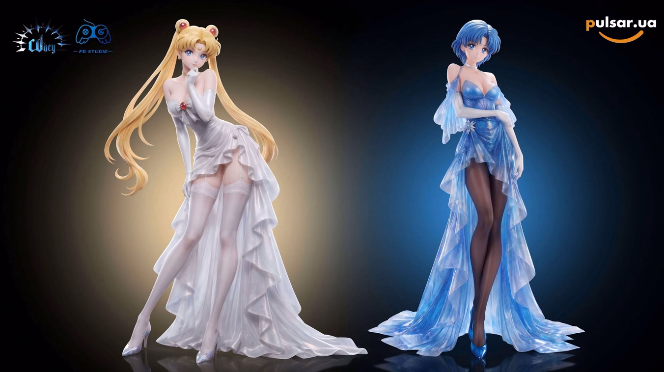 Оригінальна аніме фігурка «CDKEY Studio × PG Studio – Sailor Moon Tsukino Usagi & Mizuno Ami Evening Dress Ver. 1/6 Scale Limited Edition Statue», фото 6