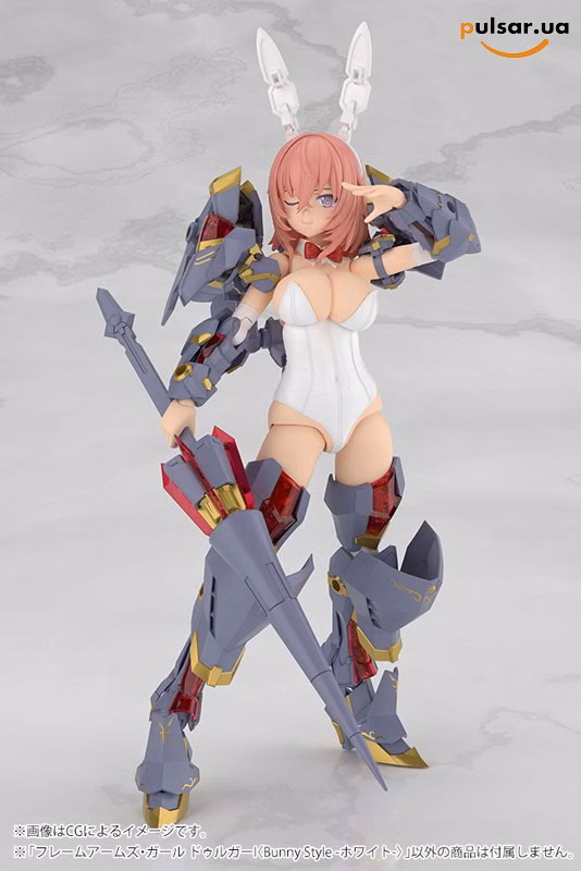 Оригінальна аніме фігурка  «Frame Arms Girl Durga I [Bunny Style -White-] Plastic Model», фото 15