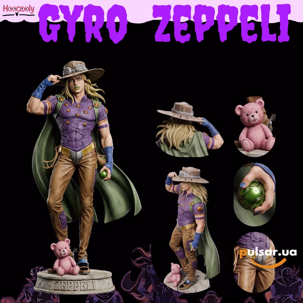 Оригінальна аніме фігурка  «1/6 Scale Steel Ball Run Gyro Zeppeli-JoJo's Bizarre Adventure-Hoooooly Studio»