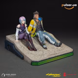 Оригинальная аниме фигурка «Cyberpunk: Edgerunners - David and Lucy on the Moon Premium Statue»