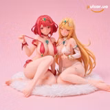 Оригінальна аніме фігурка «1/6 Scale Swimming Suit Mythra and Pyra-Xenoblade Chronicles 2-Hanae Studio»