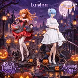 Оригінальна аніме фігурка «Lamina Studio – Neon Genesis Evangelion Asuka Langley & Rei Ayanami Halloween Dress Ver. 1/6 Scale Limited Edition Resin Statue»