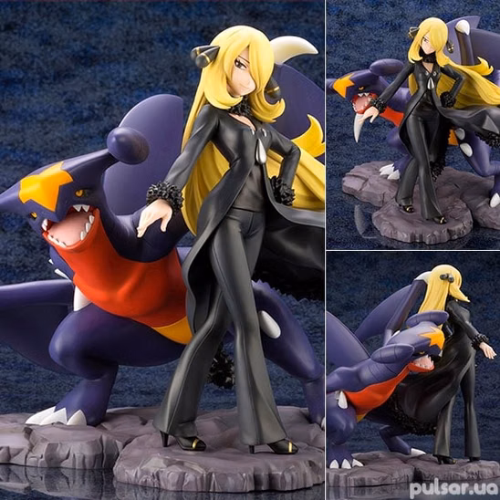 Оригінальна аніме фігурка «ARTFX J "Pokemon" Series Cynthia with Garchomp 1/8 Complete Figure»
