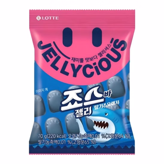 «Жевательный мармелад Jellycious со вкусом клубники и апельсина Lotte, 70 г»