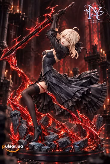 Оригінальна аніме фігурка «1/6 Scale Black Saber with LED-Fate/Grand Order-NiYun Studio»