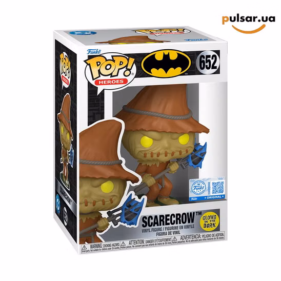 Вінілова фігурка «Funko POP! • GameStop Exclusive • DC Comics ◉ Scarecrow with Pitchfork (Glow) № 652»