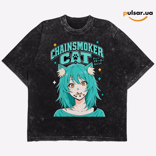 Футболка «Chainsmoker Cat ➤ Yani Neko» модель 2
