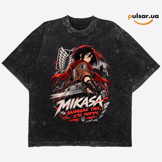 Футболка «UA Army ➤  Attack on titan ✶ Mikasa»  модель 3