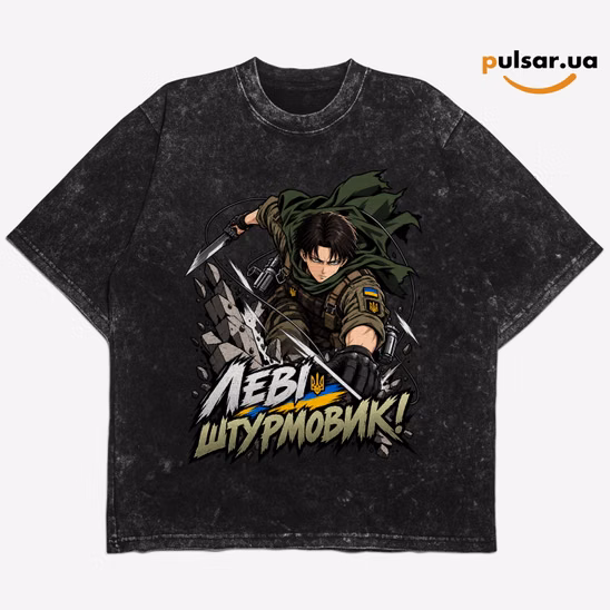 Футболка «UA Army ➤ Attack on Titan  ✶  Levi Ackerman» модель 1