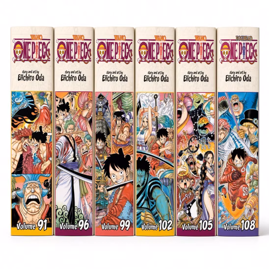 Комплект манги англійською мовою «One Piece (Omnibus Edition): 6-Book Collection Set, Volumes 31-36, Includes Volumes 91-108 by Eiichiro Oda»