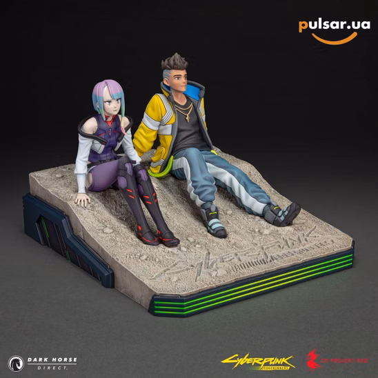 Оригинальная аниме фигурка «Cyberpunk: Edgerunners - David and Lucy on the Moon Premium Statue»