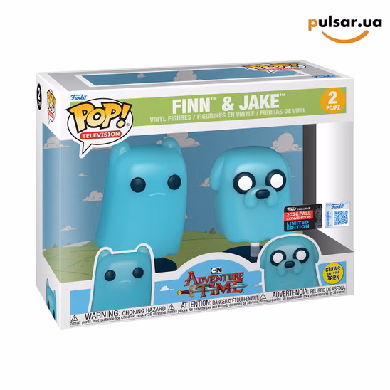 Вінілова фігурка «Funko POP! • New York Comic Con •• Adventure Time ◉ Finn & Jake (Glow) № --»