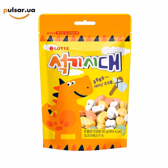 Цукерки «Lotte Stone Age Chocolate Ball 90 g»